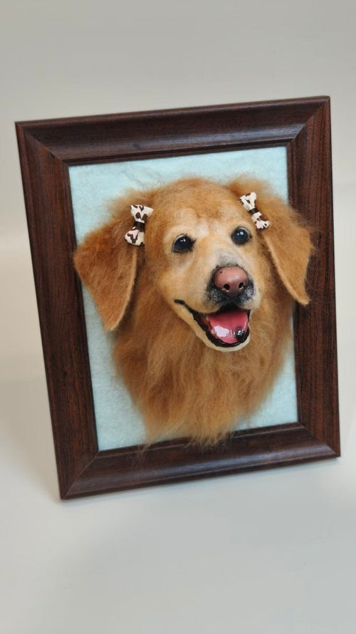 Wool Felt Pet Portraits - Handcrafted Wool Felt Portrait custom wool felt pet memorial keepsake by Soft Hours